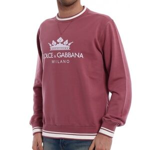 DOLCE & GABBANA Crown logo dark pink sweatshirt 52